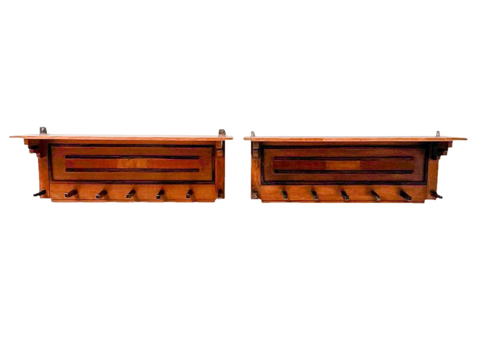 Two Art Deco Modernist Coat Racks by P.E.L. Izeren for De Genneper Molen